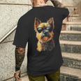 ケアンテリア 犬 ペット アートワーク サングラス ケアンテリア メンズTシャツ バックプリント 彼への贈り物