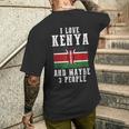 ケニアアフリカ国旗 I Love Kenya メンズTシャツ バックプリント 彼への贈り物