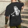 ゴルフ シェットランドシープドッグ シェルティ グッズ おもしろ 犬 面白い 笑える 和風 メンズTシャツ バックプリント 彼への贈り物