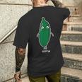 ゴーヤ ゴーヤー 顔 イラスト かわいい おもしろ 面白い 簡単 シンプル ゆるい 野菜 メンズTシャツ バックプリント 彼への贈り物