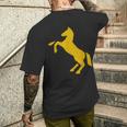 ゴールデンホースデザイン ファニーtシャツ かわいいスタリオン ゴールドギフト メンズTシャツ バックプリント 彼への贈り物