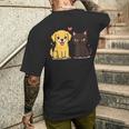 ゴールデンレトリバー ボーイフレンド 黒猫 Gf 面白い カップルギフト メンズTシャツ バックプリント 彼への贈り物