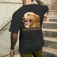 ゴールデンレトリバーの顔 ゴールデンレトリバーの犬の恋人 メンズTシャツ バックプリント 彼への贈り物