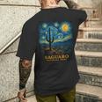 サグアロ国立公園にインスパイアされた星空の夜の冒険 メンズTシャツ バックプリント 彼への贈り物
