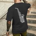 サックス サックス奏者 ミュージシャン サックス奏者 楽器 メンズTシャツ バックプリント 彼への贈り物
