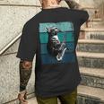 サックスを奏でる猫 ヴィンテージ 猫 ジャズ サックス 音楽 サックス メンズTシャツ バックプリント 彼への贈り物