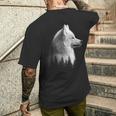 サモエド 犬 グラフィック ペット イラスト サモエド メンズTシャツ バックプリント 彼への贈り物
