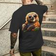 サングラスをかけたナマケモノかわいいナマケモノ メンズTシャツ バックプリント 彼への贈り物