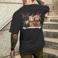 サンタ 猫 ライト トナカイ クリスマス 猫 恋人 パジャマ メンズTシャツ バックプリント 彼への贈り物