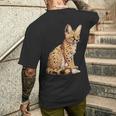 サーバル アニマル サーバルズ アフリカン ワイルドキャット サーバルキャット ワイルドキャット メンズTシャツ バックプリント 彼への贈り物