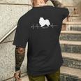 シェルティハートビートドッグデザイン シェルティギフト メンズTシャツ バックプリント 彼への贈り物