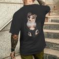 シェルティー犬愛好家のためのポケットに入った面白いシェットランドシープドッグ メンズTシャツ バックプリント 彼への贈り物