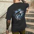 シャチ 動物 モチーフ アート シャチ メンズTシャツ バックプリント 彼への贈り物