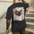 シャムの子猫の頭の顔 メンズTシャツ バックプリント 彼への贈り物