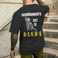 シュレーディンガーの猫は生きている シュレーディンガーの猫の科学者たち メンズTシャツ バックプリント 彼への贈り物