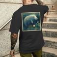 シュールレアリズム 日本画マナティー メンズTシャツ バックプリント 彼への贈り物