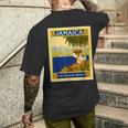 ジャマイカ熱帯地方の宝石レトロなヴィンテージ旅行ポスター メンズTシャツ バックプリント 彼への贈り物