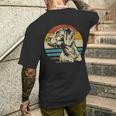 ジャーマンワイヤーヘアードハンター 犬の頭 あごひげ レトロ メンズTシャツ バックプリント 彼への贈り物