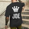 ジョー・ザ・キングクラウン＆ネーム・デザイン・フォー・メンズ・フォー・メンズ メンズTシャツ バックプリント 彼への贈り物