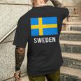 スウェーデン スウェーデンの国旗 メンズTシャツ バックプリント 彼への贈り物