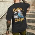 セキセイインコ コーヒー チャープス セキセイインコ メンズTシャツ バックプリント 彼への贈り物