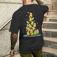 セキセイインコのクリスマス ツリー 面白いセキセイインコ ホリデー セキセイインコ メンズTシャツ バックプリント 彼への贈り物