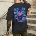 セクシーガールグラフィックtシャツ 1337 サイバーパンク ハッカーガール メンズTシャツ バックプリント 彼への贈り物