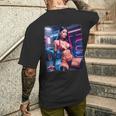 セクシーガールグラフィックtシャツ セクシーラティーナビキニモデル&スポーツカー メンズTシャツ バックプリント 彼への贈り物