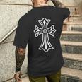 センターダイヤクロス メンズTシャツ バックプリント 彼への贈り物
