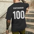 センテナリアン 100周年記念素晴らしい 100歳の誕生日おめでとう メンズTシャツ バックプリント 彼への贈り物