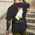 タコキャット-楽しい猫の回文 メンズTシャツ バックプリント 彼への贈り物