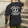 タンゴ ダンサー ダンス パートナー デザイン ピース ラブ タンゴ メンズTシャツ バックプリント 彼への贈り物