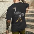 ダチョウ ポートレート 動物 モチーフ 描画 鳥 アート 長袖tシャツ メンズTシャツ バックプリント 彼への贈り物