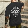 ダークオカルト アホロートル ゴシック クロス グランジ イラスト メンズTシャツ バックプリント 彼への贈り物