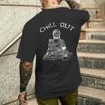 チルアウト仏像 メンズTシャツ バックプリント 彼への贈り物