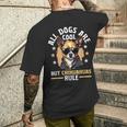チワワ 犬種 ペット 全犬はかっこいいけどチワワのルール メンズTシャツ バックプリント 彼への贈り物