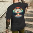 チンチラ ペルシャ猫 夕日 レトロスタイル ヴィンテージ 80年代 70年代 メンズTシャツ バックプリント 彼への贈り物