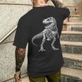 ティラノサウルス レックス スケルトン 化石 恐竜 解剖学 メンズTシャツ バックプリント 彼への贈り物