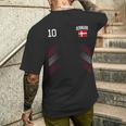 デンマーク サッカーファンジャージー デンマーク国旗 フットボール愛好家 メンズTシャツ バックプリント 彼への贈り物