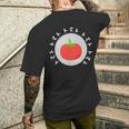 トマト好きへのプレゼント 面白くてユーモアのあるギフトのアイデア トマト柄プリント メンズTシャツ バックプリント 彼への贈り物