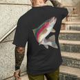 トラウトフィッシングギフトセーター フィッシャーマン ニジマス メンズTシャツ バックプリント 彼への贈り物
