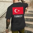 トルコの国旗 メンズTシャツ バックプリント 彼への贈り物