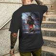 ドーベルマン犬 ムエタイキックボクシングチャンピオン メンズTシャツ バックプリント 彼への贈り物