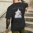 ニューオーリンズ 面白い犬の着用パーティーハット付き メンズTシャツ バックプリント 彼への贈り物