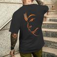 ハヌマーンフェイス-ラインアート メンズTシャツ バックプリント 彼への贈り物