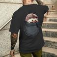 ハリネズミポケット メンズTシャツ バックプリント 彼への贈り物