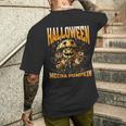 ハロウィンメカかぼちゃロボットsfホラー メンズTシャツ バックプリント 彼への贈り物