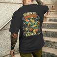 バイクでアイスコーヒーを飲むラーチャー面白いdigor メンズTシャツ バックプリント 彼への贈り物