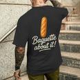 バゲット好き フランス ベーカリー フランスパン メンズTシャツ バックプリント 彼への贈り物