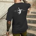 バドミントン ハートビート おもしろギフト バドミントン メンズTシャツ バックプリント 彼への贈り物